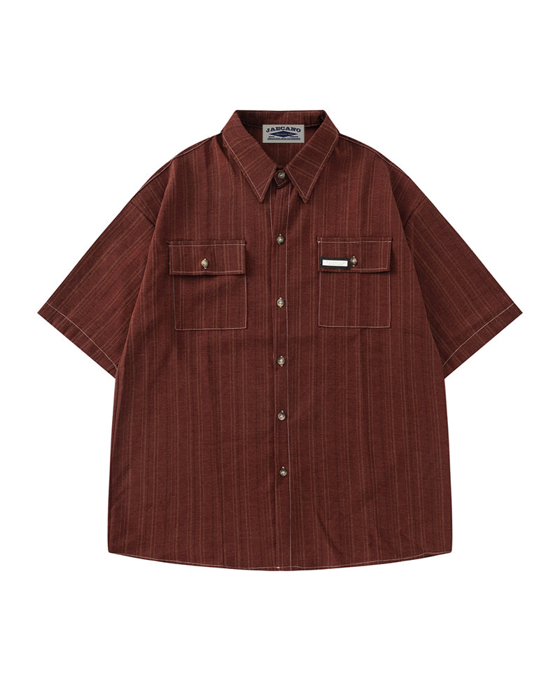 Casual striped short-sleeved shirt