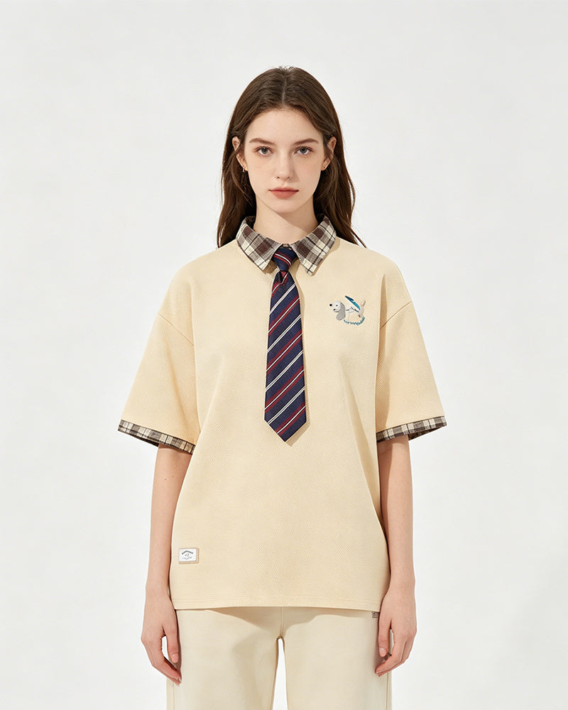 Vintage detachable tie short sleeves