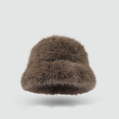 Warm solid color plush hat
