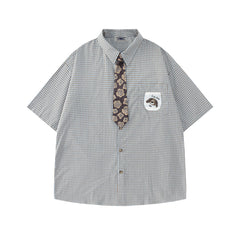 Vintage check short-sleeved shirt