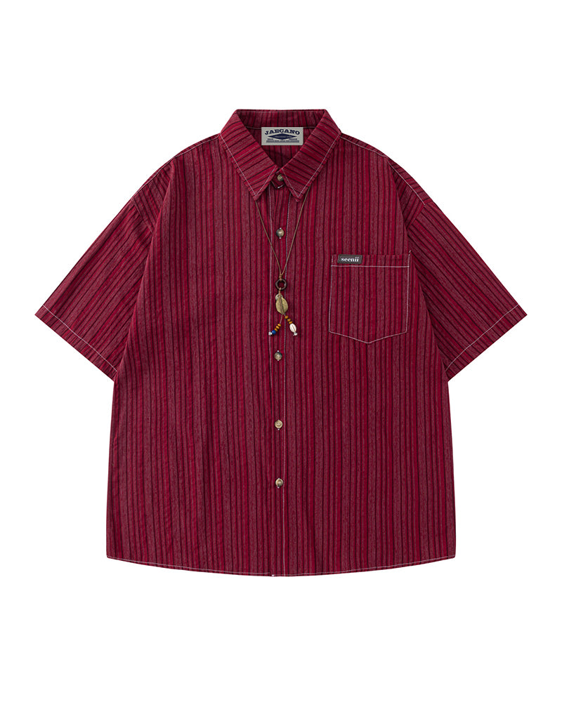 Retro casual short-sleeved shirt