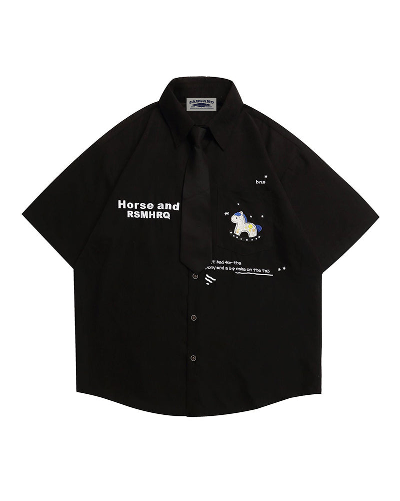 Vintage Embroidered Short Sleeve Shirt