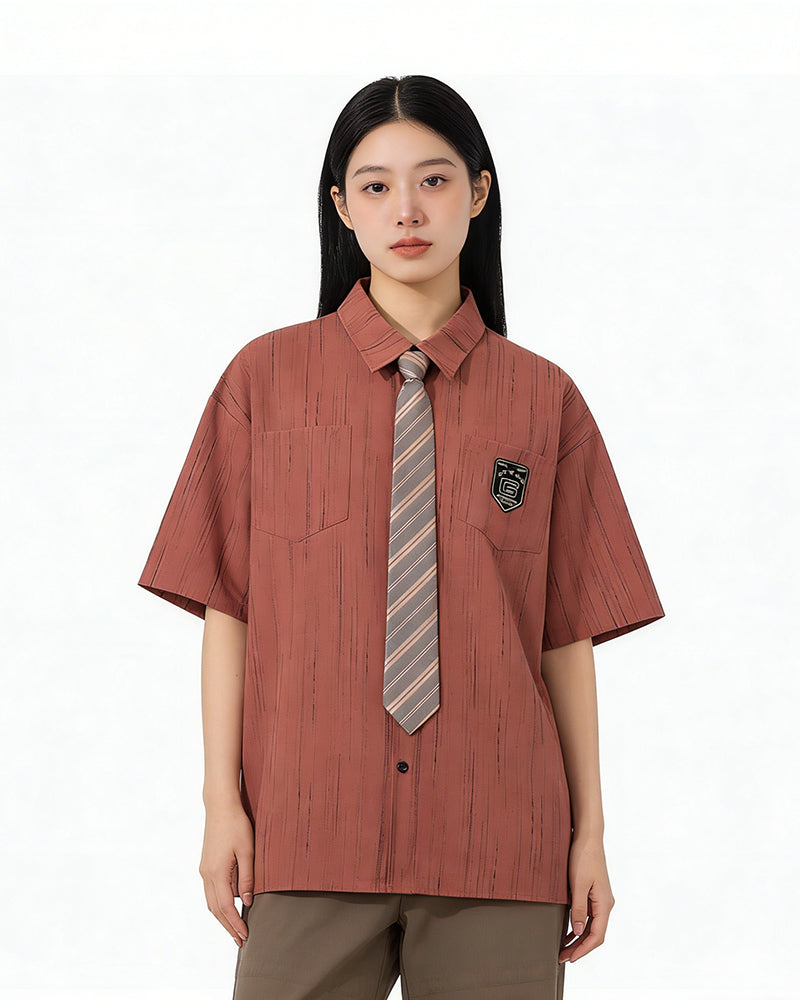 Vintage Striped Short Sleeve Shirt