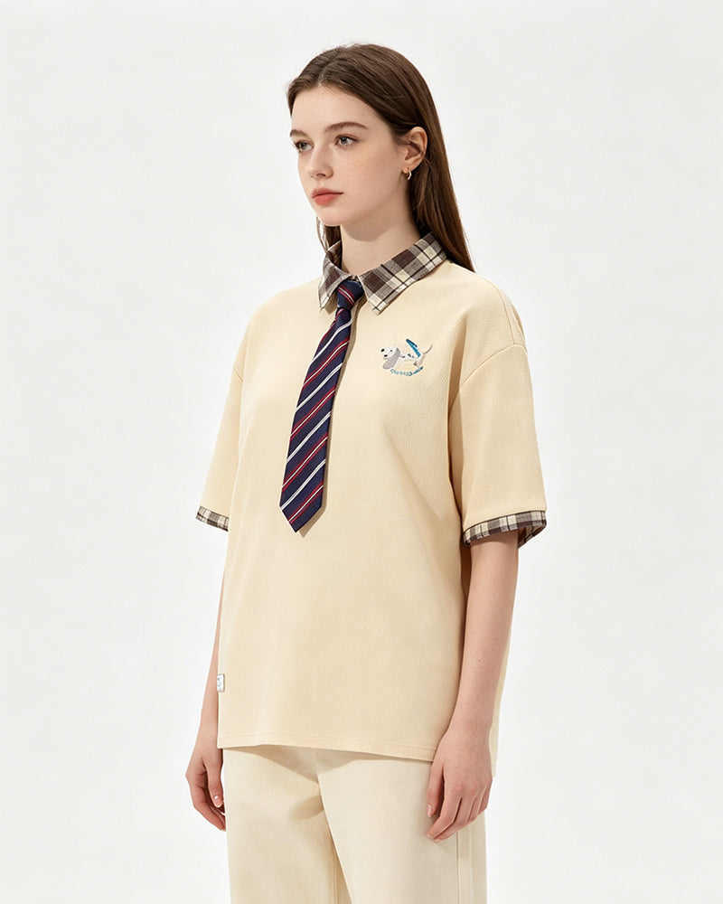 Vintage detachable tie short sleeves