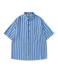 Simple striped short-sleeved shirt