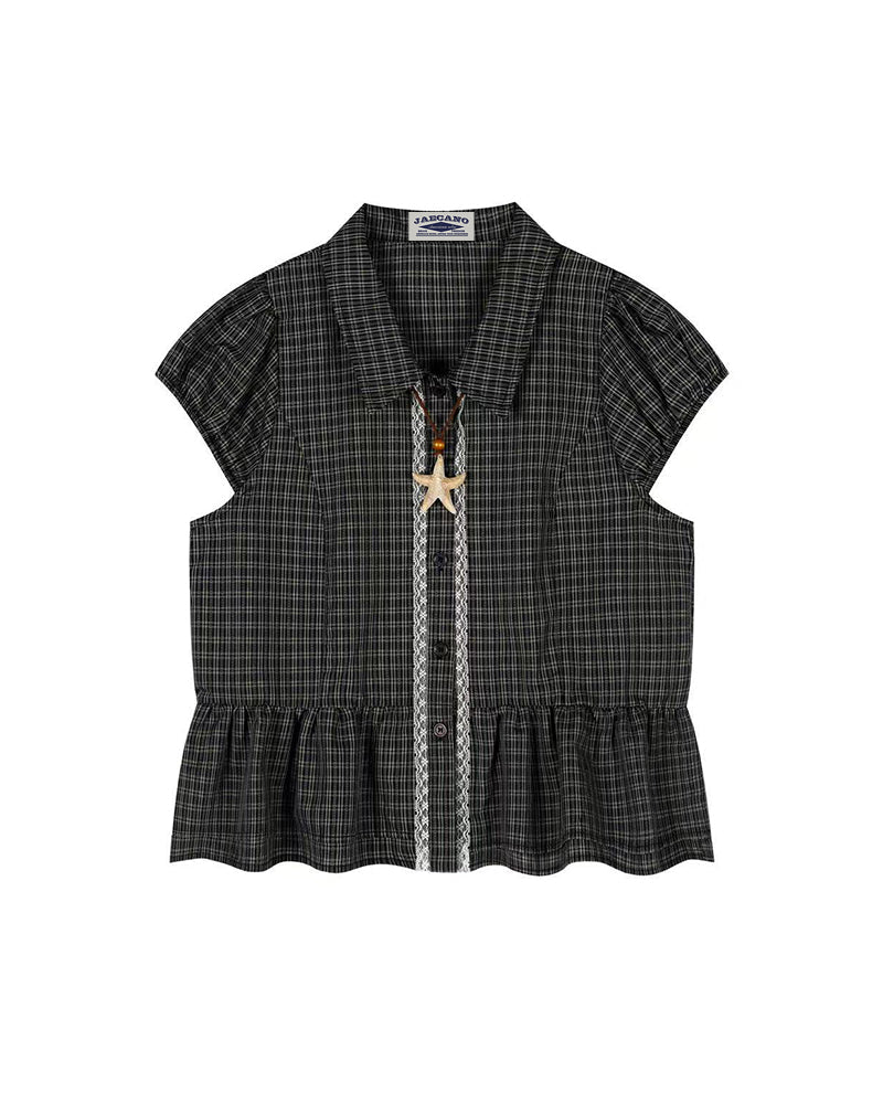 Plaid short-sleeved shirt (women's)