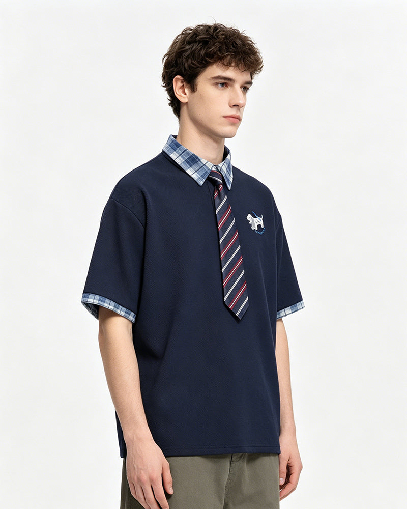 Vintage detachable tie short sleeves
