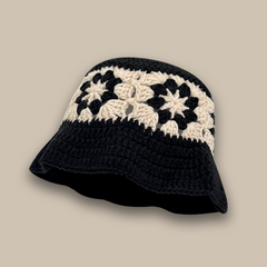 Crochet contrast color retro all-match woolen hat