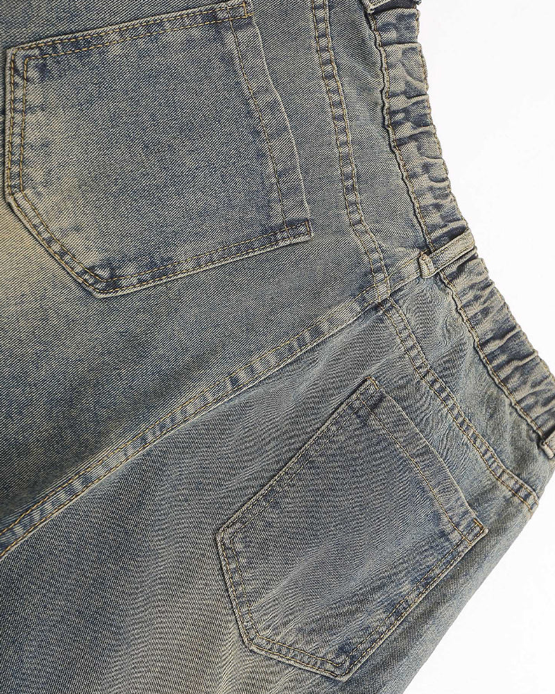 American vintage washed distressed jeans