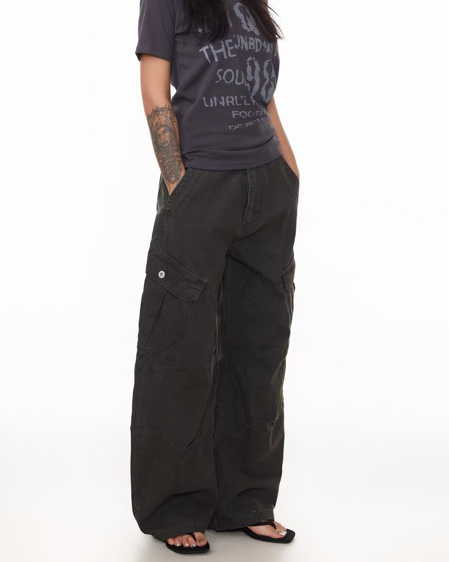 Vintage Loose Washed Overalls