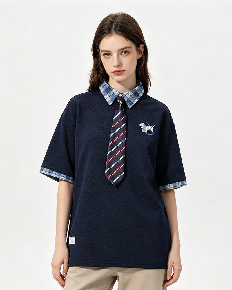 Vintage detachable tie short sleeves
