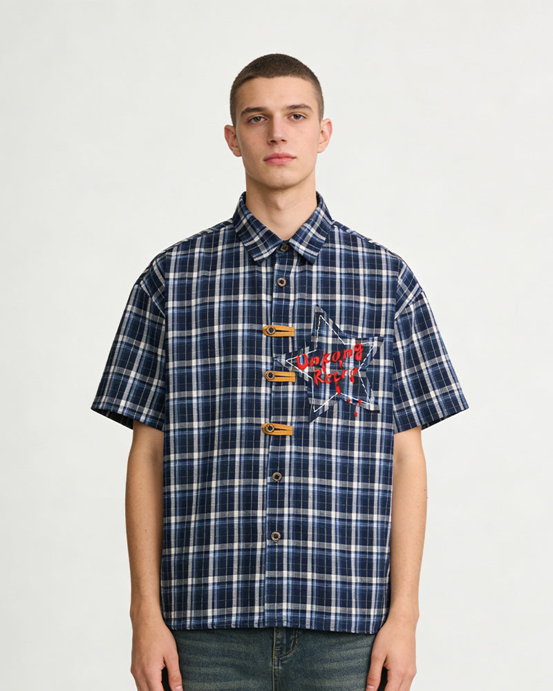 Retro star short-sleeved shirt