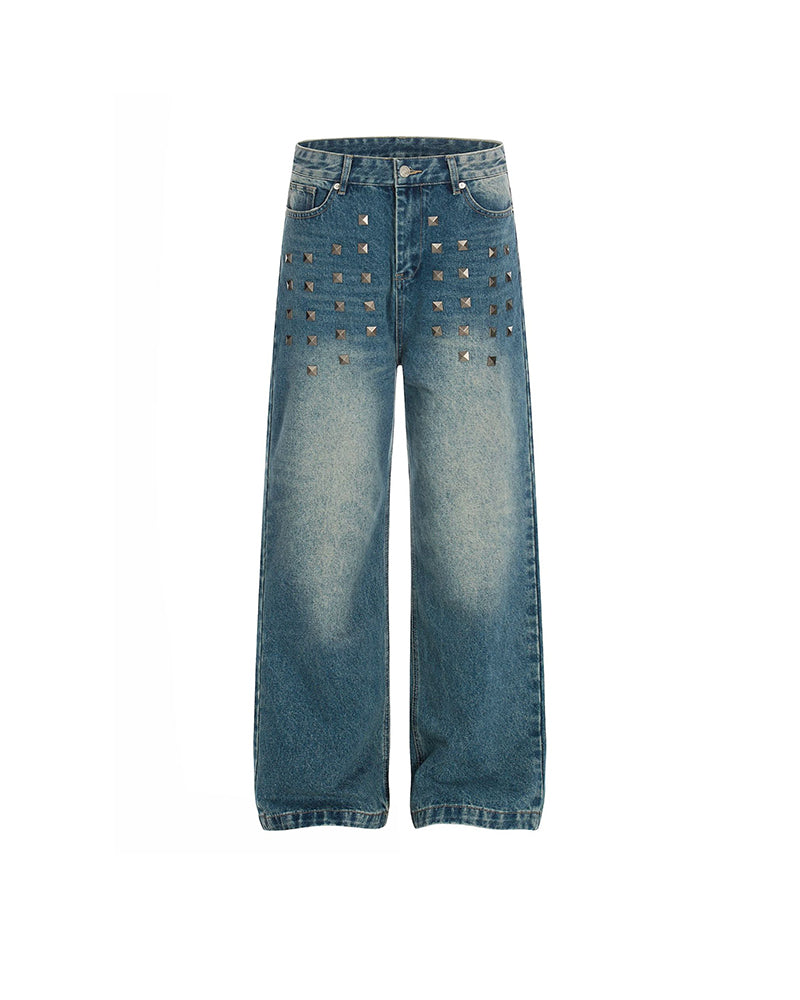 Faded distressed jeans