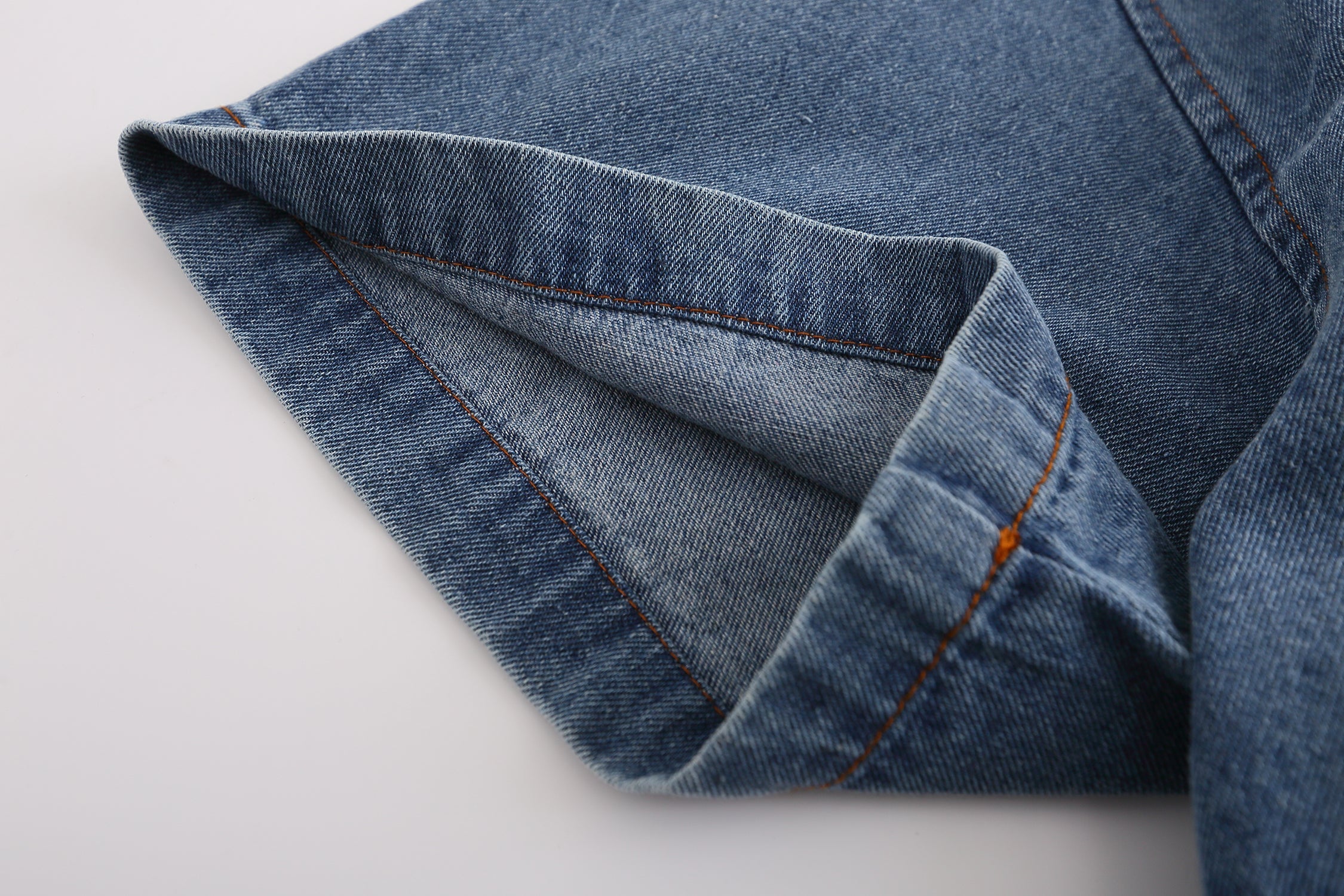 American vintage seaside embroidered denim shirt