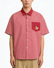Vintage check short-sleeved shirt