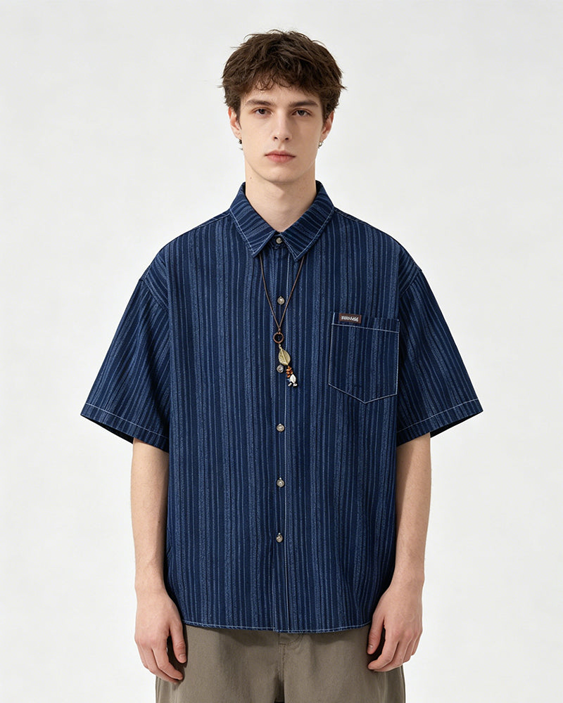 Retro casual short-sleeved shirt