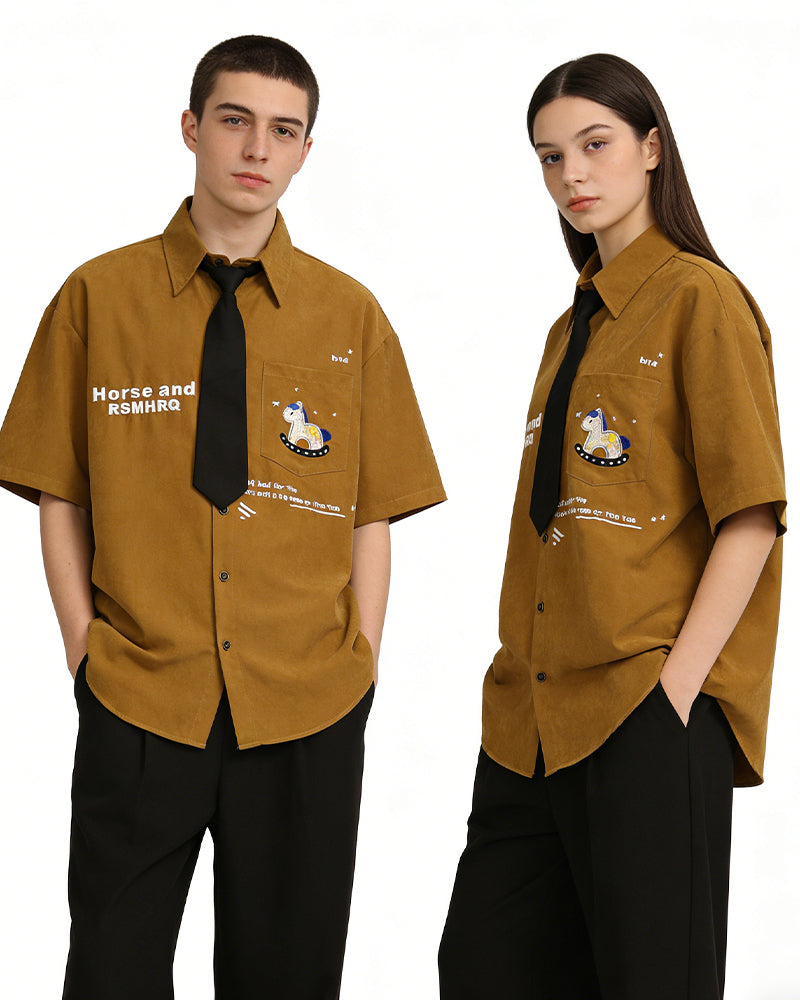 Vintage Embroidered Short Sleeve Shirt