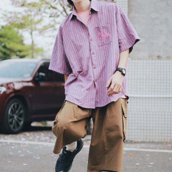 American retro striped shirt