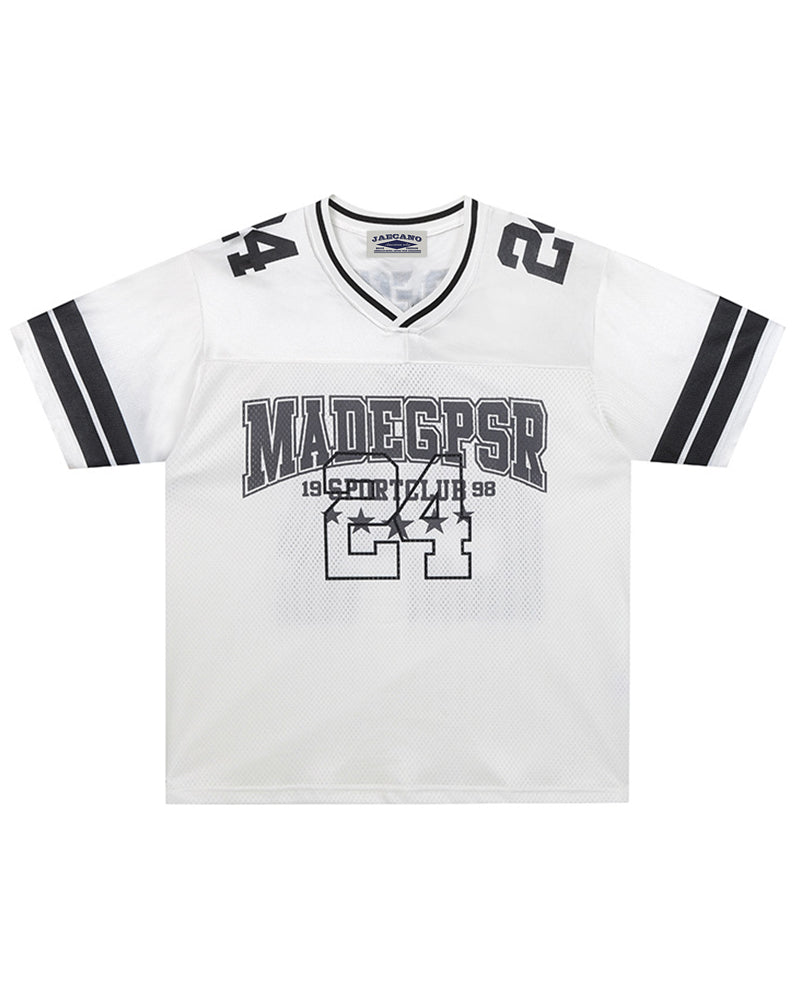 Spliced printed short sleeves