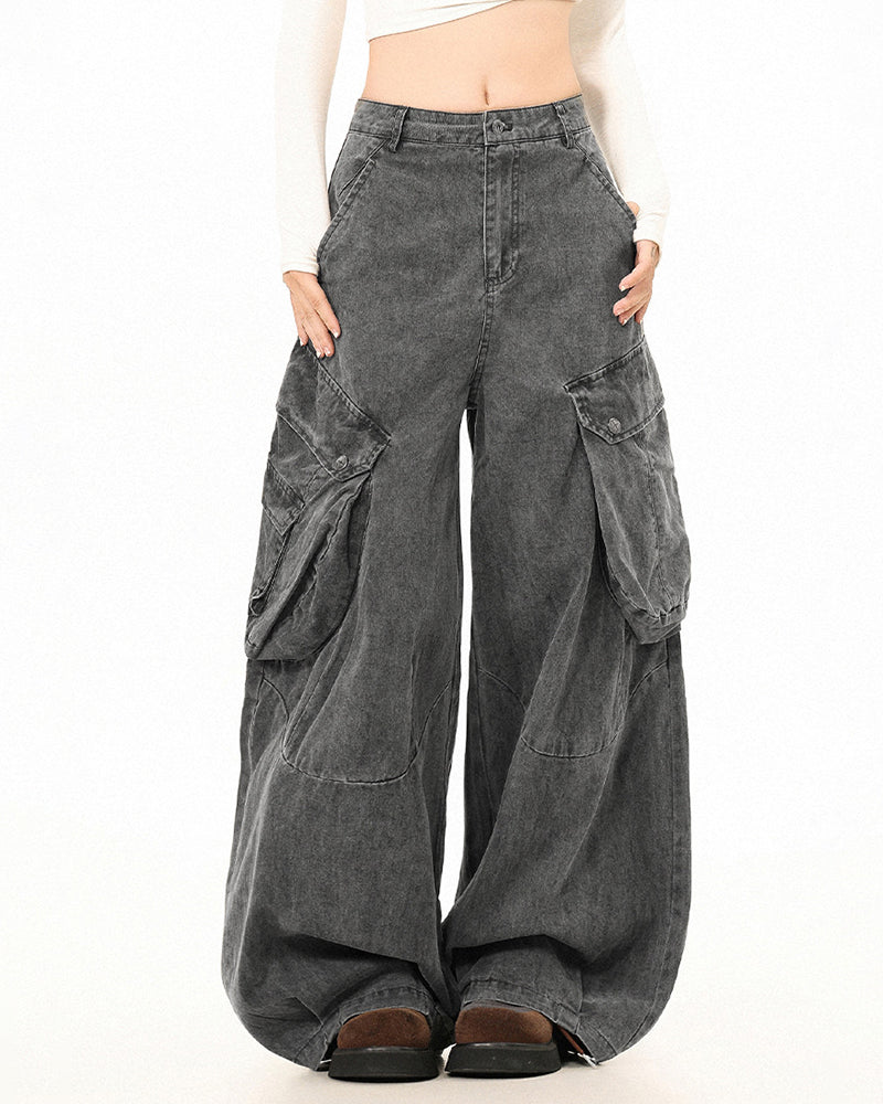 Retro wide-leg pants