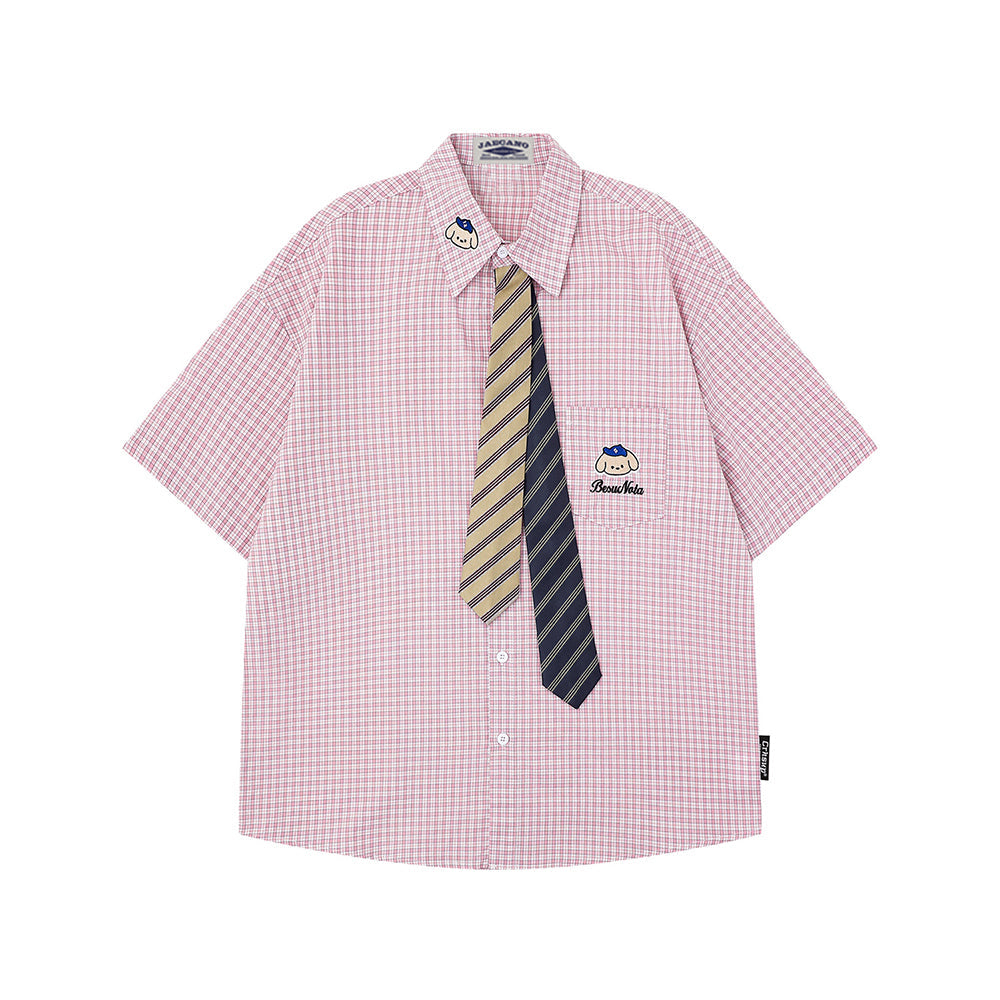 Retro cartoon short-sleeved shirt