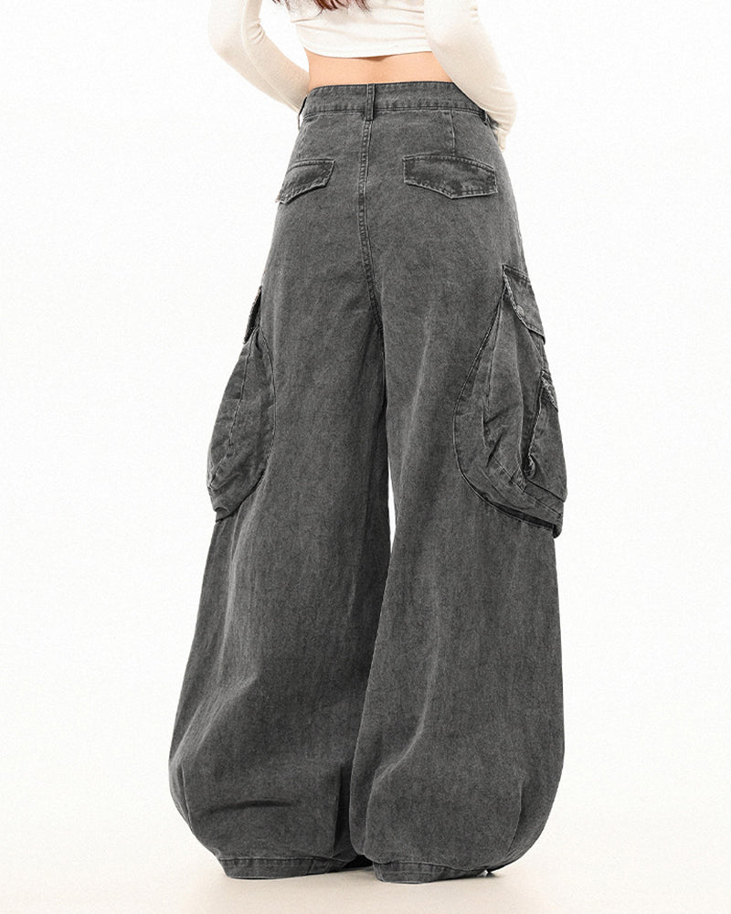 Retro wide-leg pants