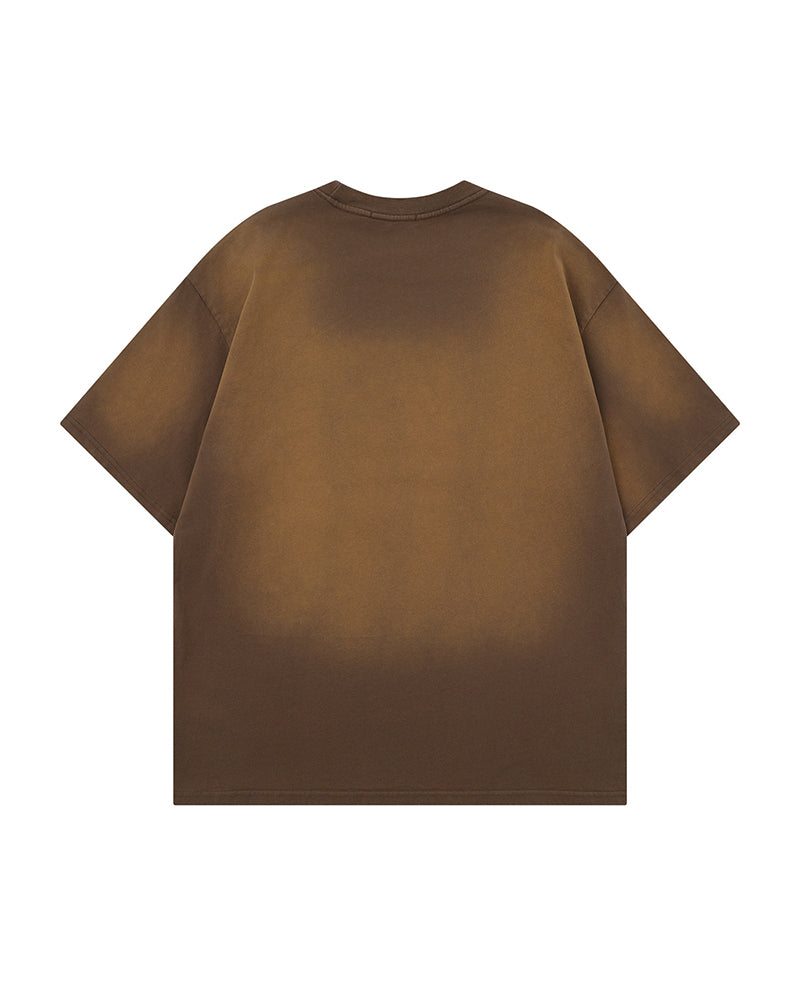 Faded distressed short-sleeved top