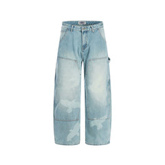 Washed straight jeans