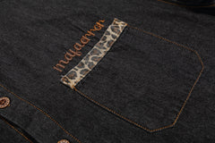 Vintage leopard print patchwork shirt