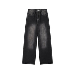 Washed straight jeans