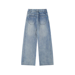 Washed Simple Denim Pants