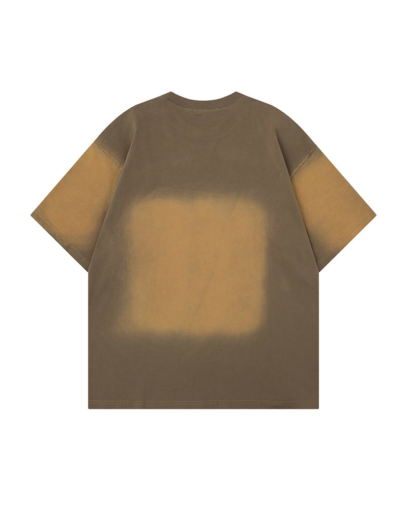 Distressed printed short sleeves