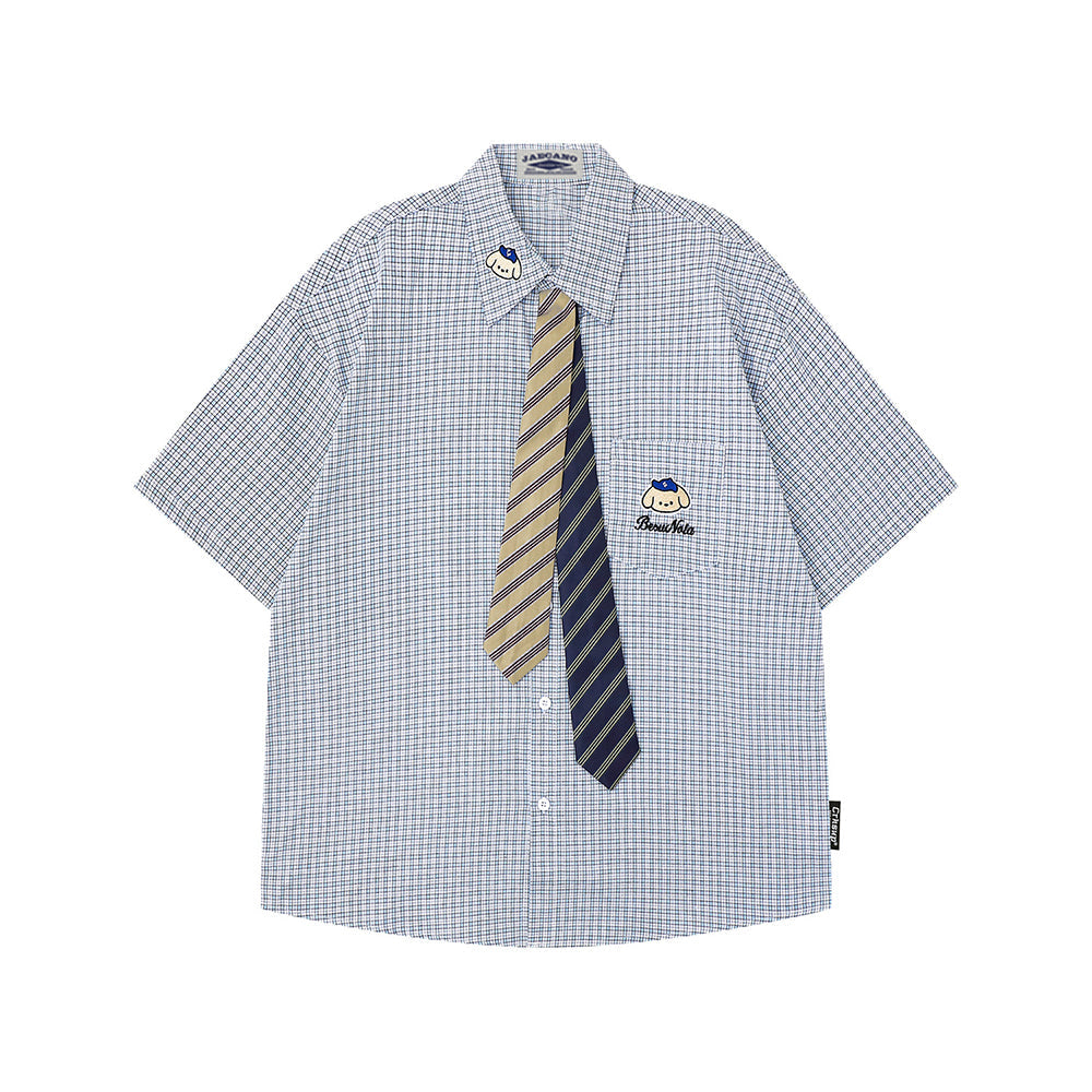 Retro cartoon short-sleeved shirt