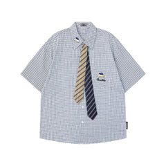Retro cartoon short-sleeved shirt