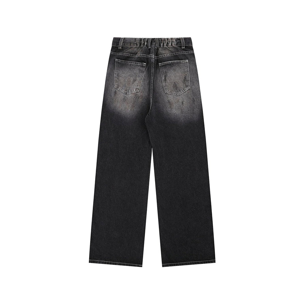 Washed straight jeans