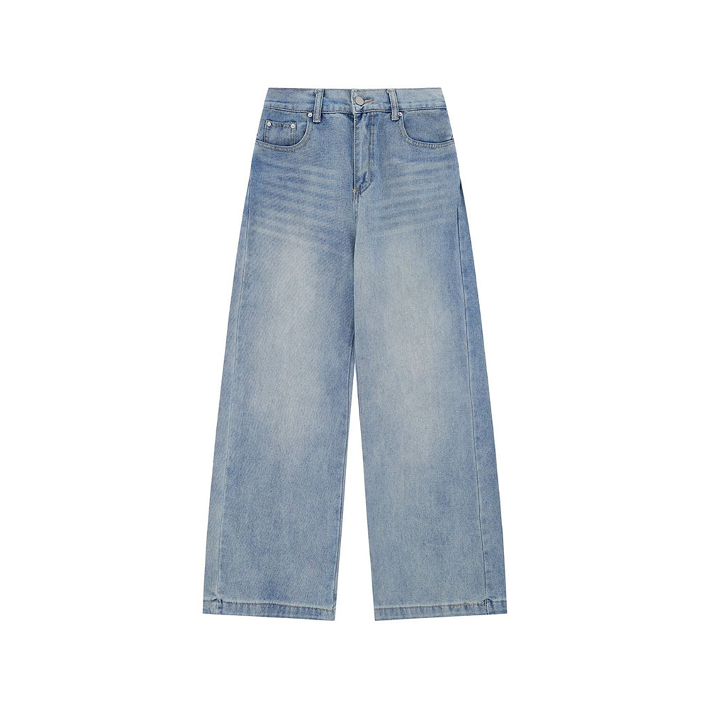 Washed Simple Denim Pants