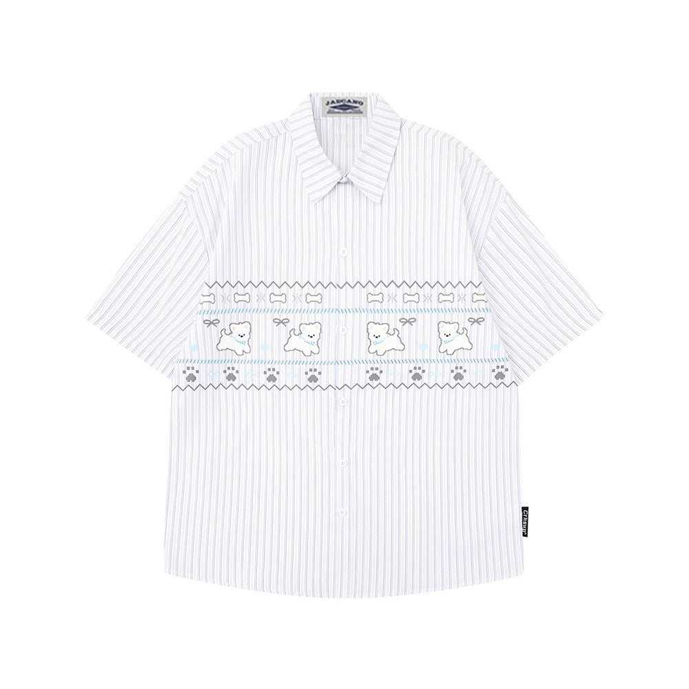 Cartoon puppy short-sleeved shirt