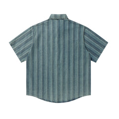 vintage striped short sleeve shirt