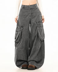 Retro wide-leg pants